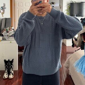 Stylish Men's Crewneck Sweater in Slate Blue